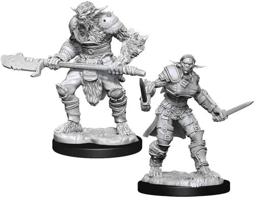 D&D Nolzurs Minis: Bugbear M Barbarian & F Rogue