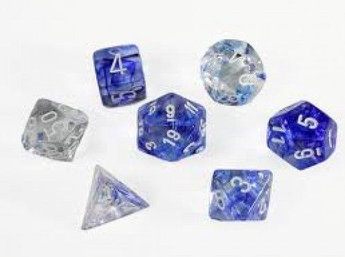 Chessex 7 Die Set 27466 Nebula Dark Blue/White